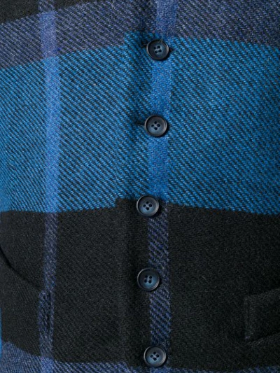 Shop Fortela Checked Waistcoat In Blue