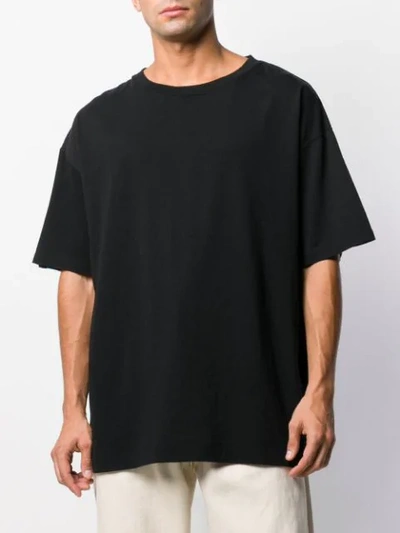Shop Facetasm Oversized Striped T-shirt In Black