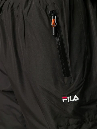 Shop Fila Logo Elasticated Trackpants In Black