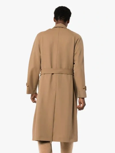 Shop Fendi Belted Trench Coat In Neutrals