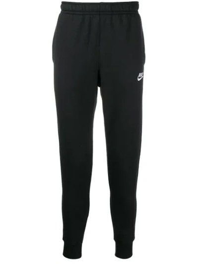 Shop Nike Sportswear Club "black/white" Fleece Track Pants