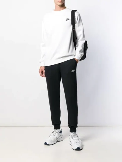 Shop Nike Sportswear Club "black/white" Fleece Track Pants