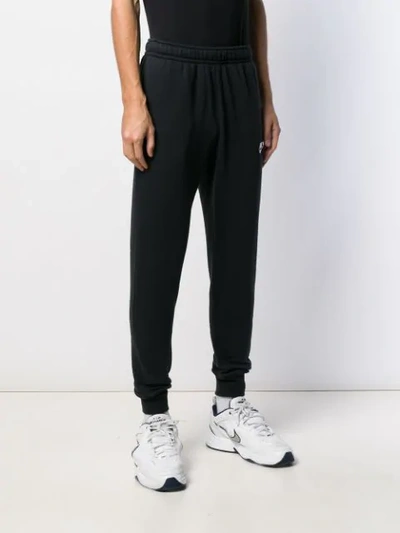 Nike Fleeced-cotton Blend Joggers With Embroidered Logo In Black