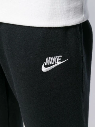 Nike Fleeced-cotton Blend Joggers With Embroidered Logo In Black
