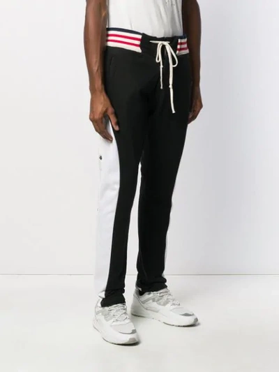 Shop Greg Lauren Borg Striped Track Pants In Black