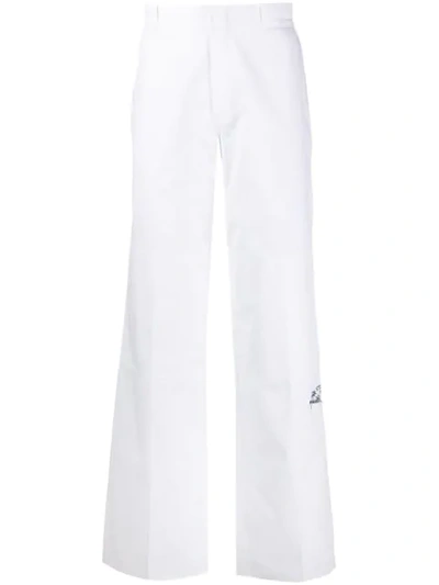 Shop Raf Simons Panelled Straight-leg Trousers In White