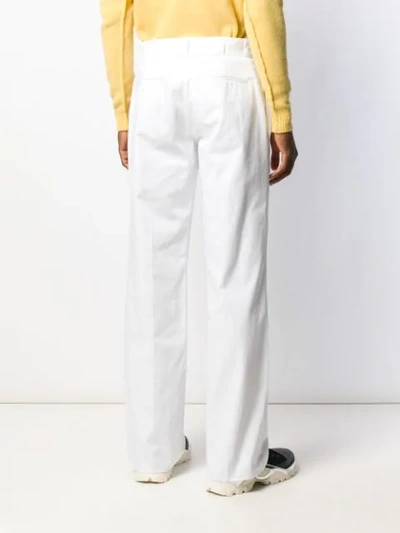 Shop Raf Simons Panelled Straight-leg Trousers In White