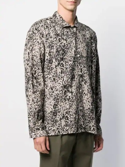 Shop Gitman Vintage Polar Leopard Print Camp Shirt In 99