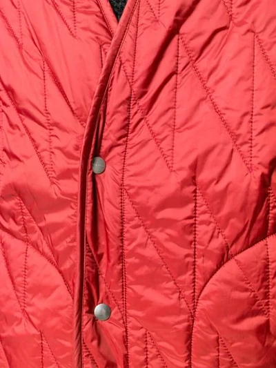 Shop Rick Owens Larry Off-the-runway Quilted Coat In Red