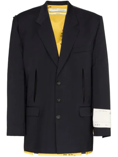 Shop Off-white Deconstructed Tailored Blazer In Black