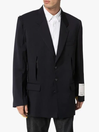 Shop Off-white Deconstructed Tailored Blazer In Black