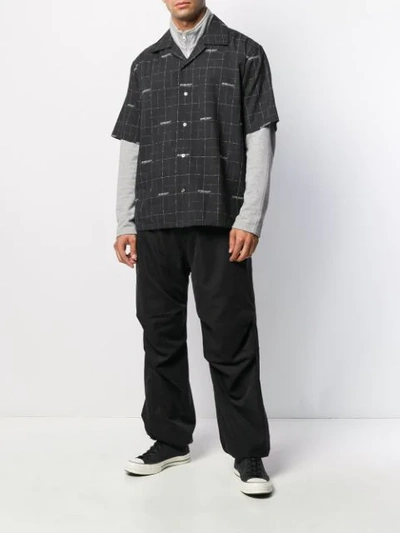Ambush Short Sleeved Wool Shirt In Black