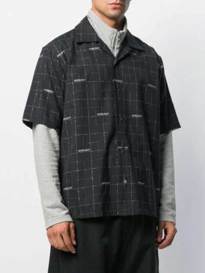 Ambush Short Sleeved Wool Shirt In Black