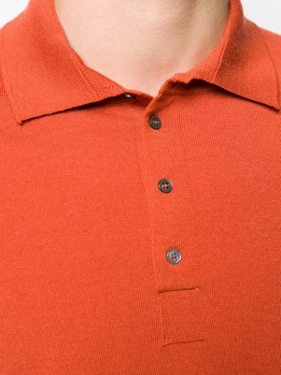Shop Drumohr Merino Polo Shirt In Orange