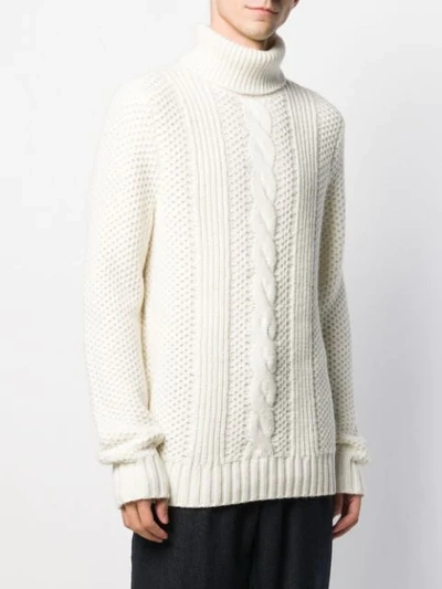 Shop Michael Kors Cable-knit Turtleneck Jumper In White
