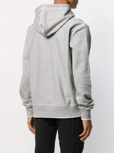Shop Kenzo Embroidered Tiger Hoodie In 94 Pearl Grey