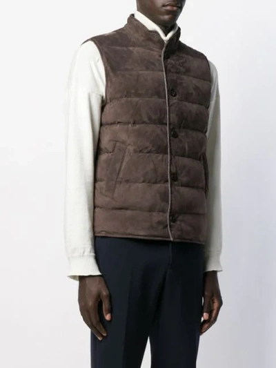 Shop Altea Reversible Gilet Jacket In Brown