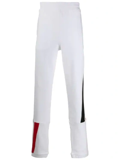 Shop Moncler Abstract Print Track Pants In White