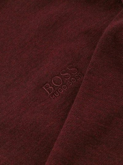 Shop Hugo Boss Embroidered Logo Polo Shirt In Red