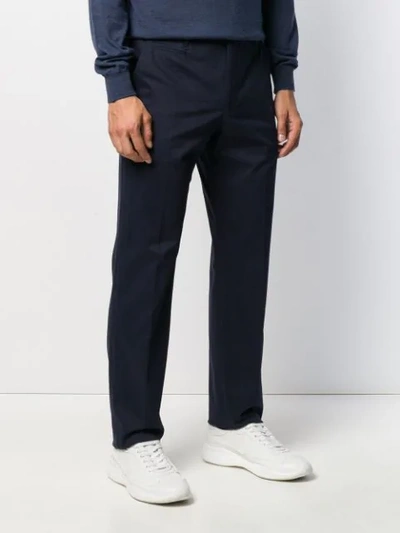 Shop Corneliani Straight-leg Chinos In Blue