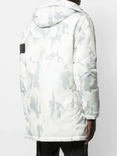 Shop Rossignol Camouflage Print Hooded Coat In White