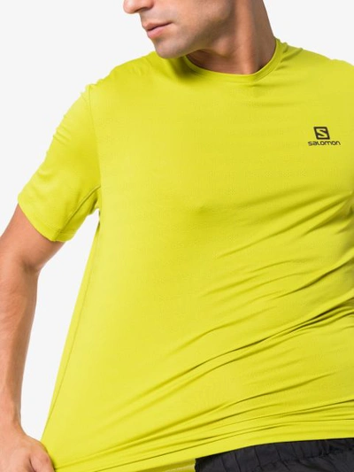 Shop Salomon Logo Print Performance T-shirt In Yellow