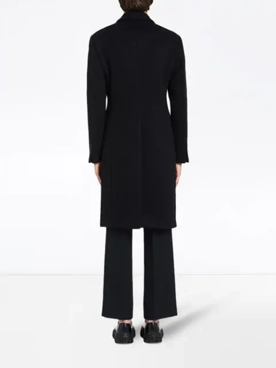 Shop Prada Double Cashmere Coat In Black