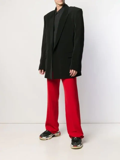 Shop Balenciaga '80s Structured Shoulder Jacket In Neutrals