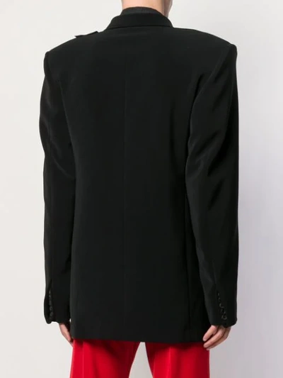 Shop Balenciaga '80s Structured Shoulder Jacket In Neutrals