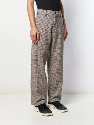 Shop Comme Des Garçons Shirt Hounds-tooth Tweed Trousers In Neutrals