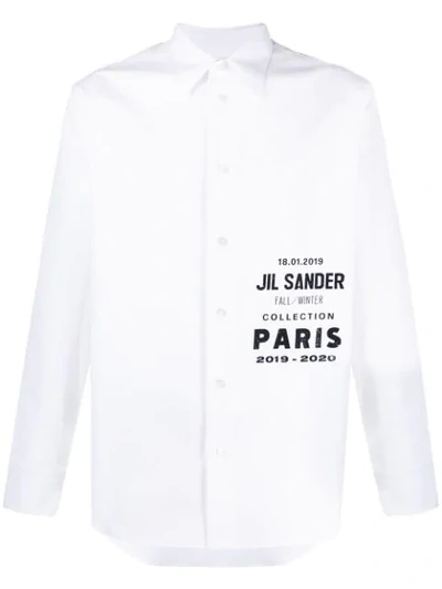 Shop Jil Sander Hemd Mit Logo-print In White