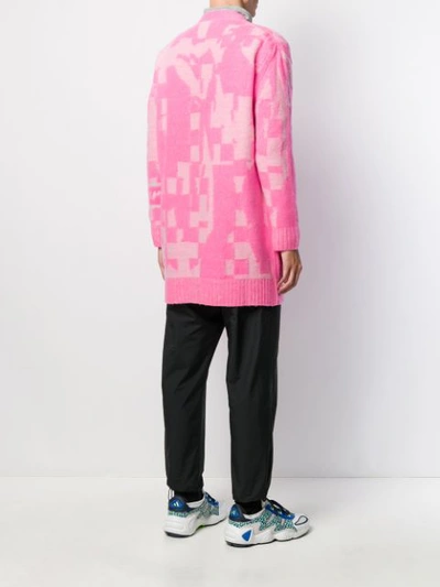 Shop Iceberg Geometric Knit Cardigan In 4317 Pink