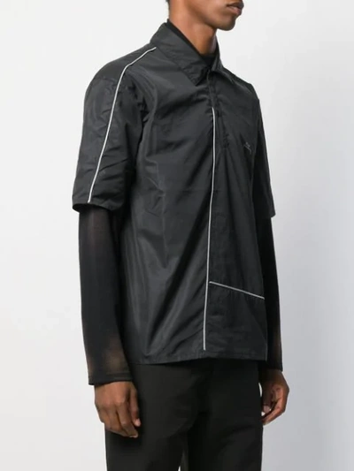 Shop A-cold-wall* Diagonal-piping Polo Shirt In Black