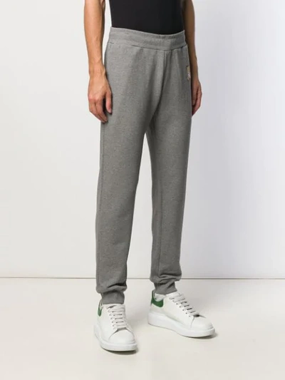 Shop Moschino Teddy Bear Logo Trousers In Grey