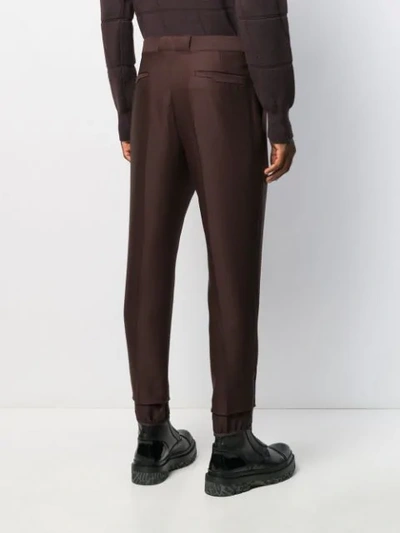 Shop Ermenegildo Zegna Slim Fit Tailored Trousers In Brown