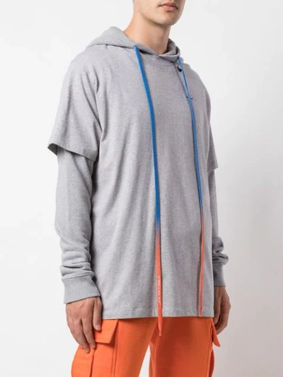 Shop Off-white Layered Style Hoodie T-shirt In Grey