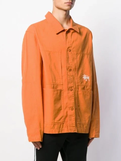 Torque Shirt Jacket In Orange
