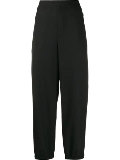 Shop Neil Barrett Double Striped Jersey Trousers In Black