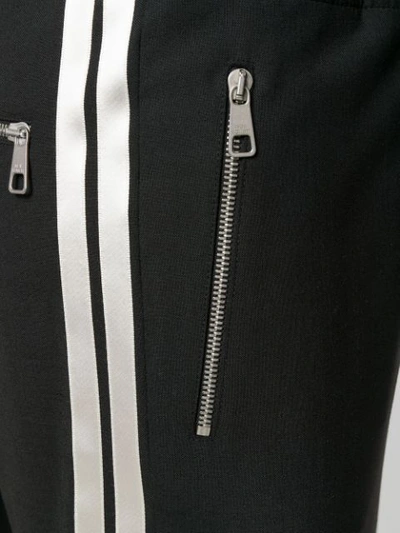 Shop Neil Barrett Double Striped Jersey Trousers In Black