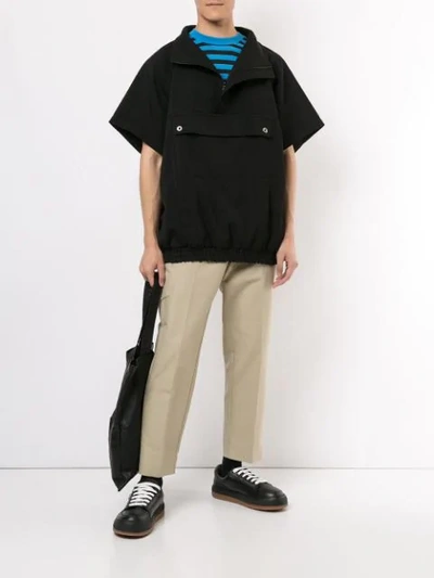 Shop Walk Of Shame Oversized Short-sleeved Anorak In Black