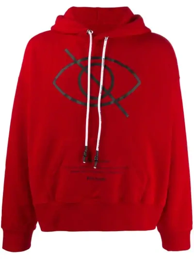 Mens Palm Angels red Logo Hoodie