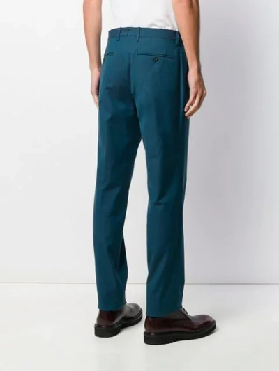 Shop Etro Fitted Tailored Trousers In Blue