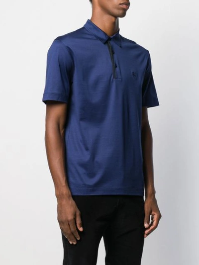 Shop Canali Polo Shirt In Blue