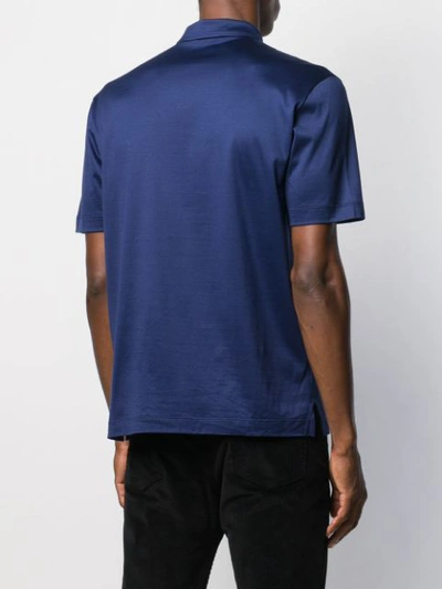 Shop Canali Polo Shirt In Blue