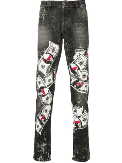 Shop Philipp Plein Dollar Straight-leg Jeans In Grey