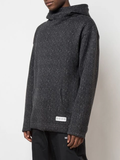 Shop Mostly Heard Rarely Seen Patterned Woven Hoodie In Grey