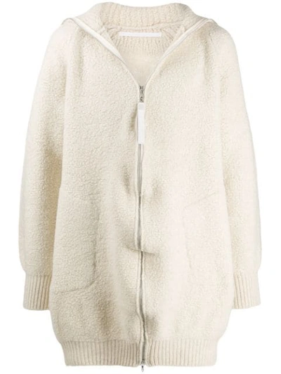 Shop Julius Oversized Hooded Coat In Neutrals