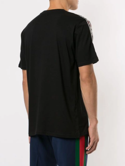 Shop Fila Logo Tape T-shirt In Black