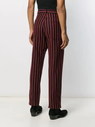 Shop Ann Demeulemeester Straight Leg Striped Trousers In Black