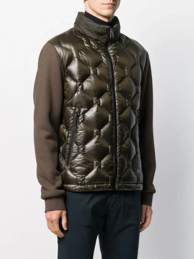 Shop Hugo Boss Quilted Down Jacket In Green